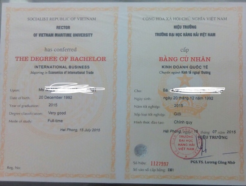 làm bằng đại học hàng hải việt nam